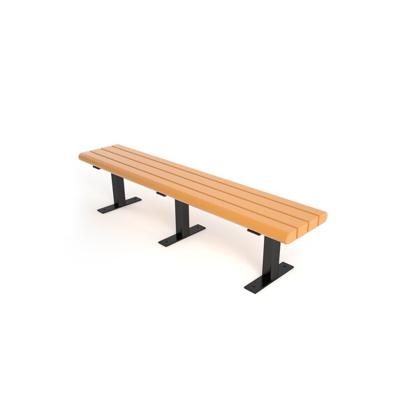 Cedar 6' Creedside Bench Surface Mount w/ Black Frame